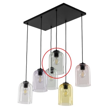 Ersatzglas für Leuchte mit E27-Fassung, Ø 14 cm, rauchgrün