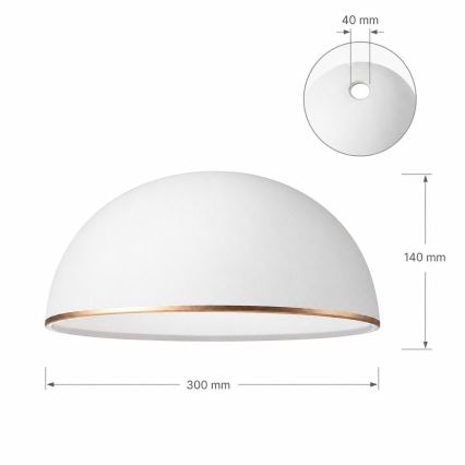Ersatzglas für Lüster RETRO, ANTICO E27, Ø 30 cm, weiß/bronze