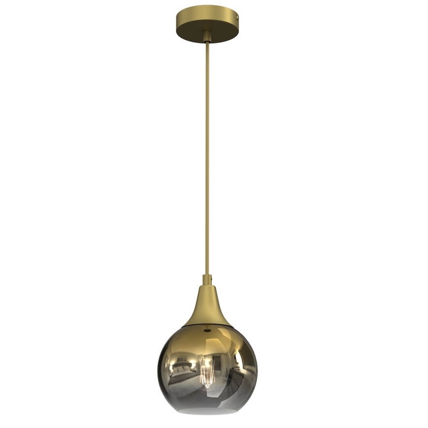 Ersatzglas für Kronleuchter und Wandleuchte MONTE E27 Ø 15 cm in Gold/Rauchglas