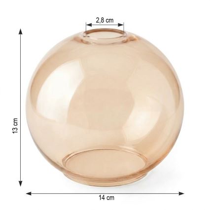 Ersatzglas POBO, Ø 14 cm, rauchbeige