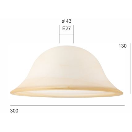 Ersatzglas für Hängeleuchte SFERA E27 130x300 mm beige