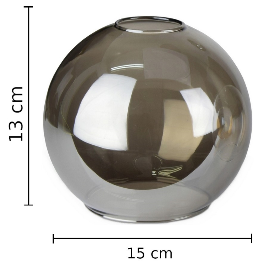 Ersatzglas für Hängeleuchte LACRIMA SMOKY E27 d 15 cm schwarz rauchig