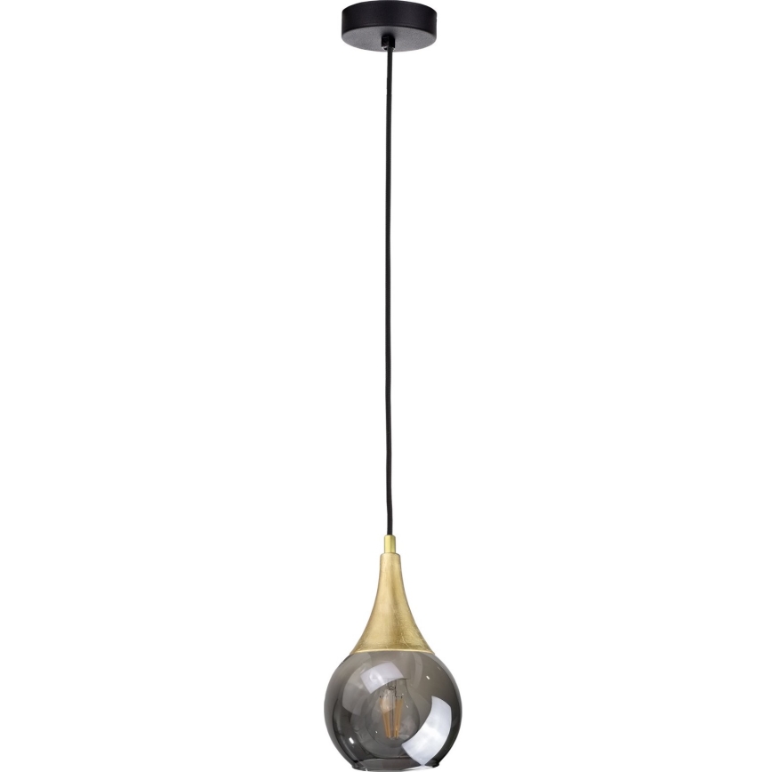 Ersatzglas für Kronleuchter LACRIMA SMOKY E27, Ø 15 cm, schwarz rauchfarben