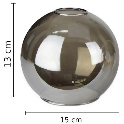 Ersatzglas für Kronleuchter LACRIMA SMOKY E27, Ø 15 cm, schwarz rauchfarben