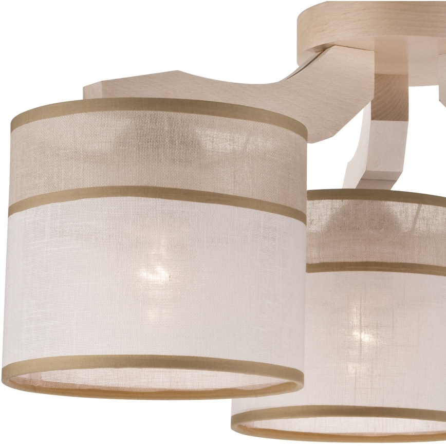 Ersatzschirm für Kronleuchter, Tischlampe und Wandleuchte ANDREA E27, Ø 16 cm, beige/grau