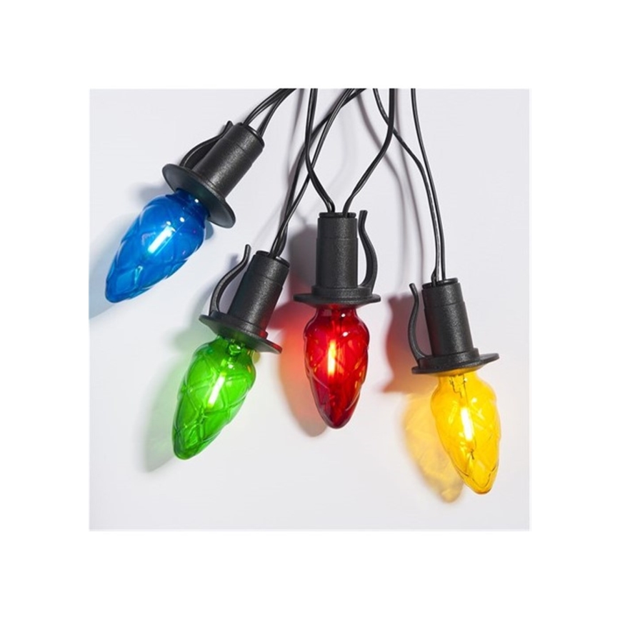 Erweiterbare LED-Außenlichterkette CONE FILAMENT 20xE10 14m mehrfarbig/warmweiß IP44, Hergestellt in der EU