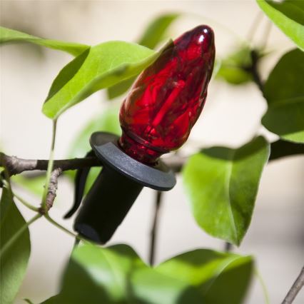 Erweiterbare LED-Außenlichterkette CONE FILAMENT 20xE10 14m mehrfarbig/warmweiß IP44, Hergestellt in der EU