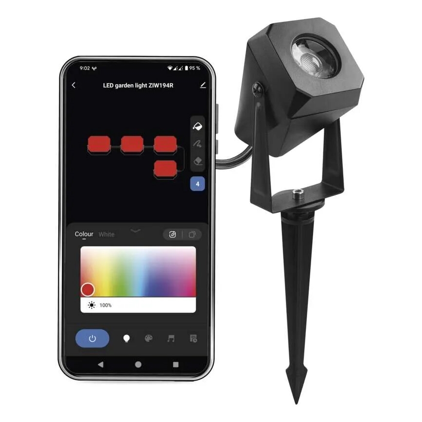 LED RGBIC Dimmbare Outdoor-Leuchte GoSmart - Verlängerungs- LED/1,5W/230V 3000-6500K IP65 Wi-Fi Tuya