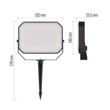 LED RGBIC Dimmbarer Outdoor-Strahler GoSmart - Verlängerungs- LED/4W/230V 3000-6500K IP65 Wi-Fi Tuya