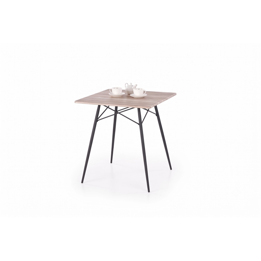 Ess-Set KABIR 70x70 cm Eiche/Schwarz