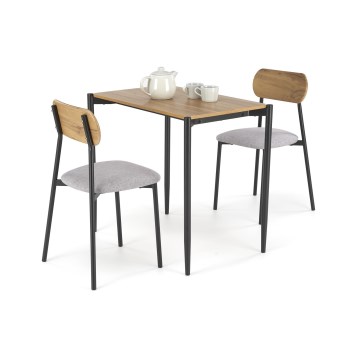 Ess-Set NANDO 84x54 cm grau/braun/schwarz