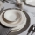 Essservice, 53-teilig, weiß/silber, Porzellan