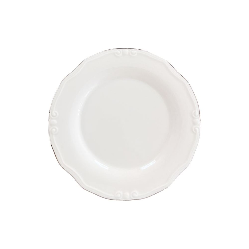 Essservice, 53-teilig, weiß/silber, Porzellan