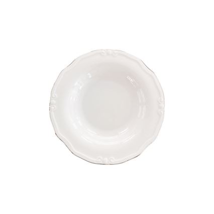 Essservice, 53-teilig, weiß/silber, Porzellan