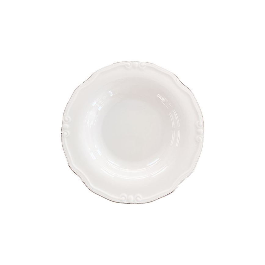 Essservice, 53-teilig, weiß/silber, Porzellan