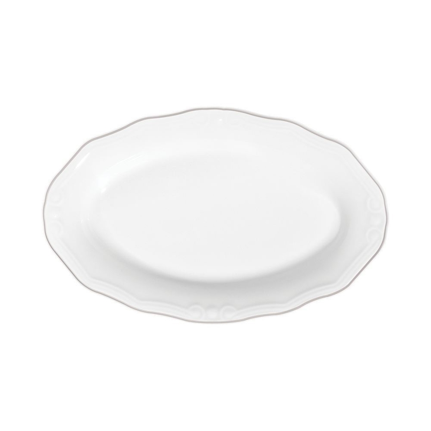 Essservice, 53-teilig, weiß/silber, Porzellan