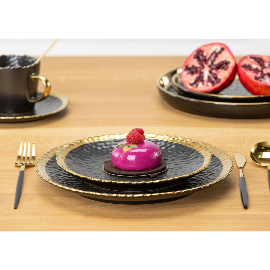 Essteller KATI 25 cm schwarz/gold