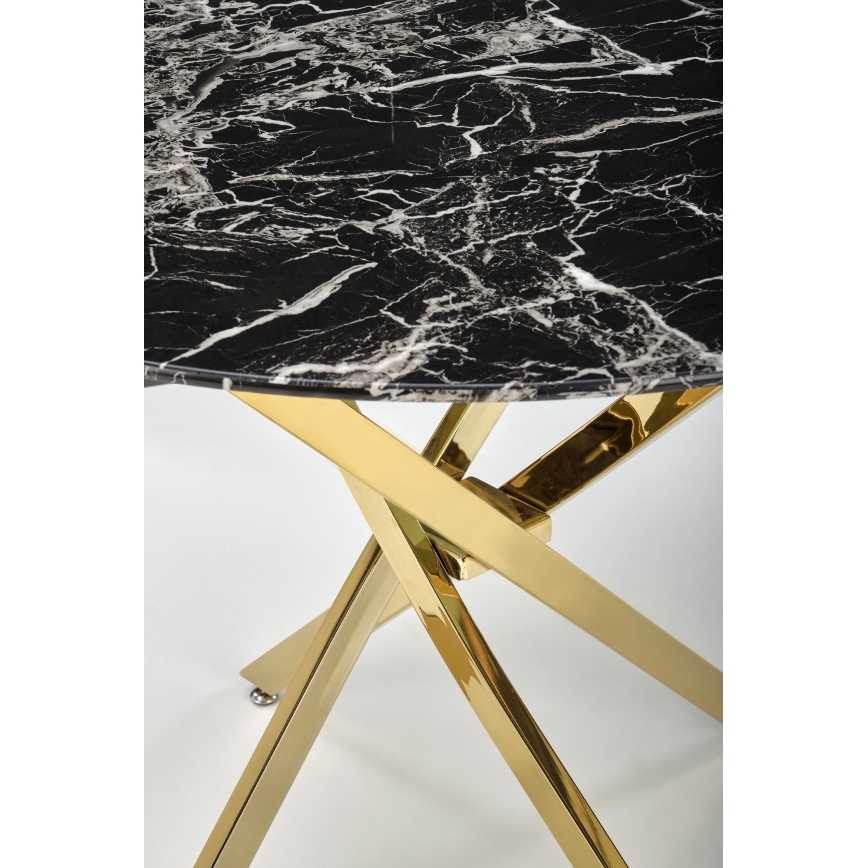 Esstisch ESTEN 100 cm schwarz/gold