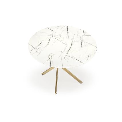 Esstisch ESTEN 100 cm weiß/gold