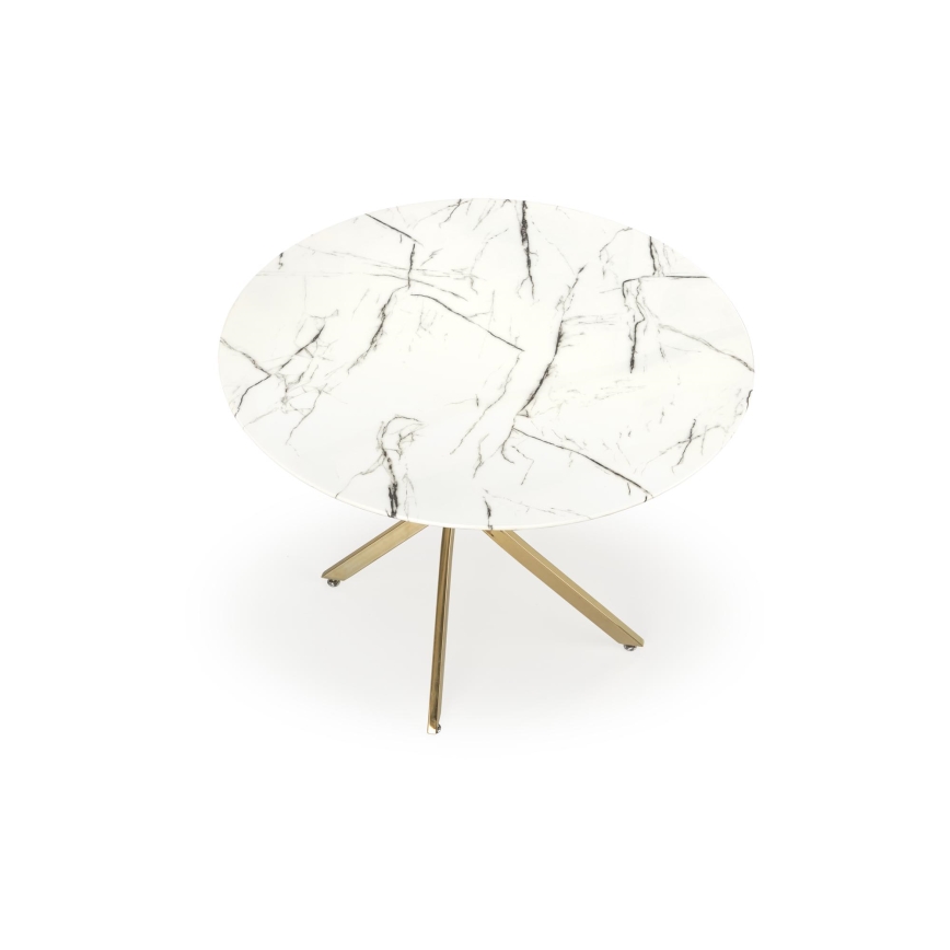 Esstisch ESTEN 100 cm weiß/gold