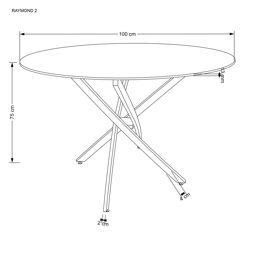 Esstisch ESTEN 100 cm weiß/gold