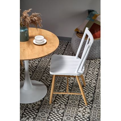 Esstisch LUGI Ø 80 cm Braun/Weiß