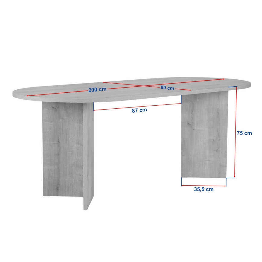 Esstisch NEL 200 × 90 cm, beige