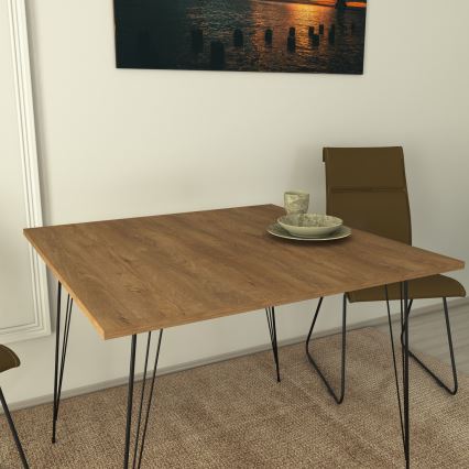 Esstisch SANDALF 75x90 cm braun/schwarz