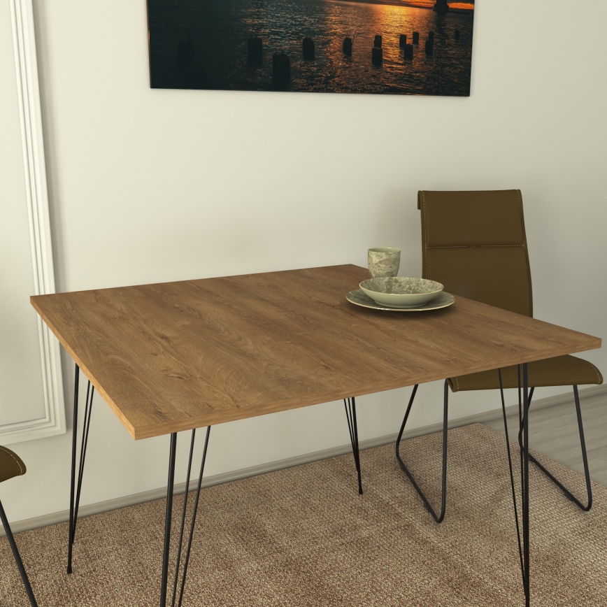 Esstisch SANDALF 75x90 cm braun/schwarz