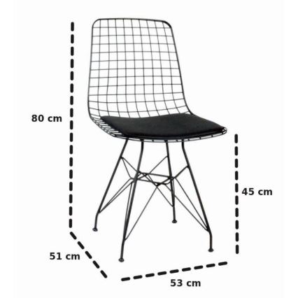 Esstischstuhl TEL 80x53 cm schwarz