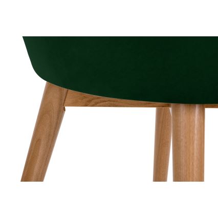 Esszimmerstuhl BAKERI 86x48 cm Dunkelgrün/helles Eichenholz