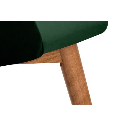 Esszimmerstuhl BAKERI 86x48 cm Dunkelgrün/helles Eichenholz