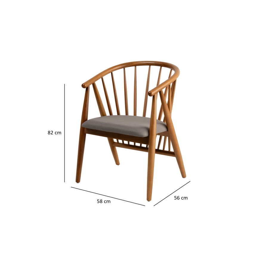 Esszimmerstuhl DORIS 82x56 cm Eiche/grau