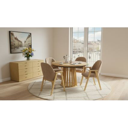 Esszimmerstuhl GARDA Eiche/Beige