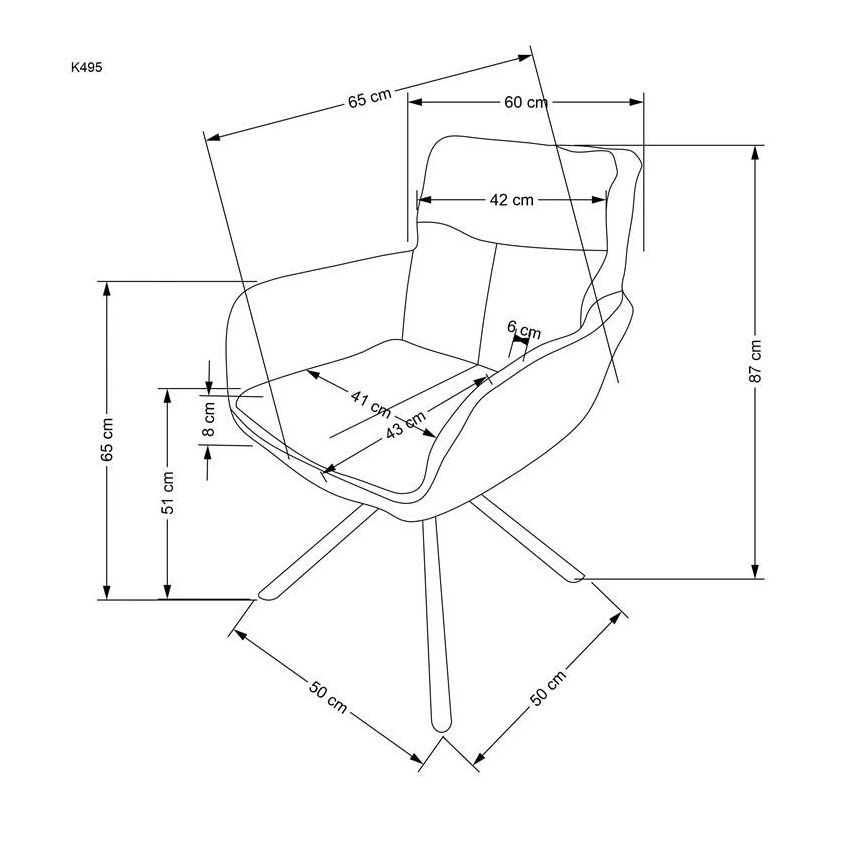 Esszimmerstuhl HALSA 1 Stück grau
