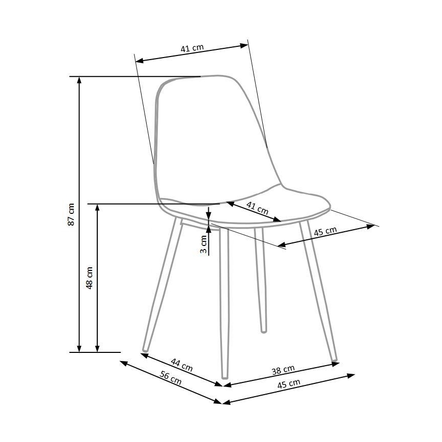 Esszimmerstuhl KINDREL, 1 Stück, gelb