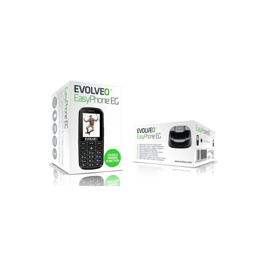 Evolveo - EasyPhone EG 2G Mobiltelefon für Senioren schwarz