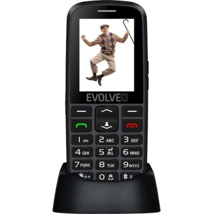 Evolveo - EasyPhone EG, 4G-Mobiltelefon für Senioren, schwarz