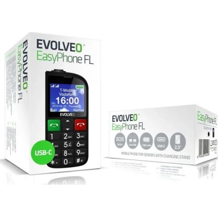 Evolveo - EasyPhone FL, Seniorenhandy, schwarz