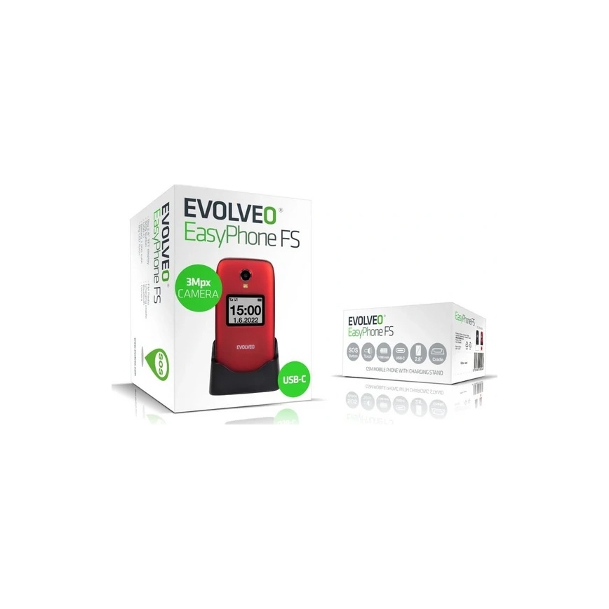 Evolveo - EasyPhone FS, Klapptelefon 2.8 rot