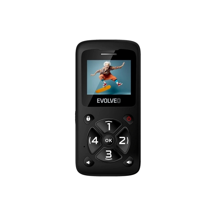 Evolveo - EasyPhone ID, Mobiltelefon für Senioren, schwarz