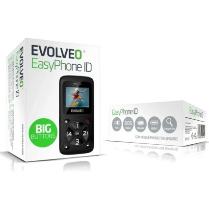 Evolveo - EasyPhone ID, Seniorenhandy, schwarz
