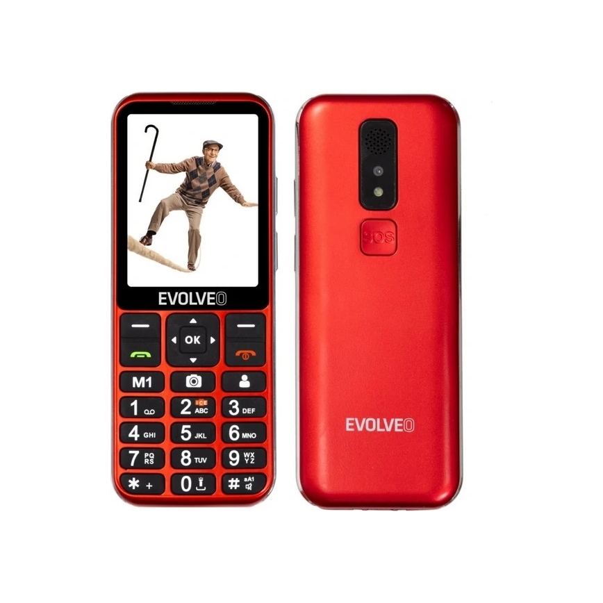 Evolveo - EasyPhone LT, 4G-Mobiltelefon für Senioren, rot