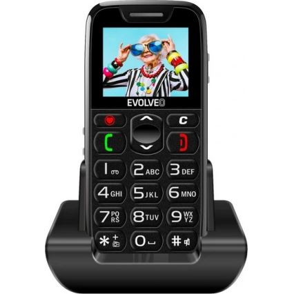 Evolveo - EasyPhone, Mobiltelefon für Senioren, schwarz