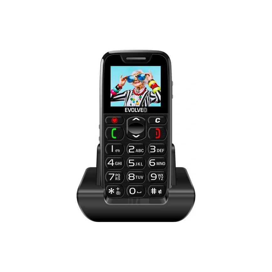 Evolveo - EasyPhone, Mobiltelefon für Senioren, schwarz