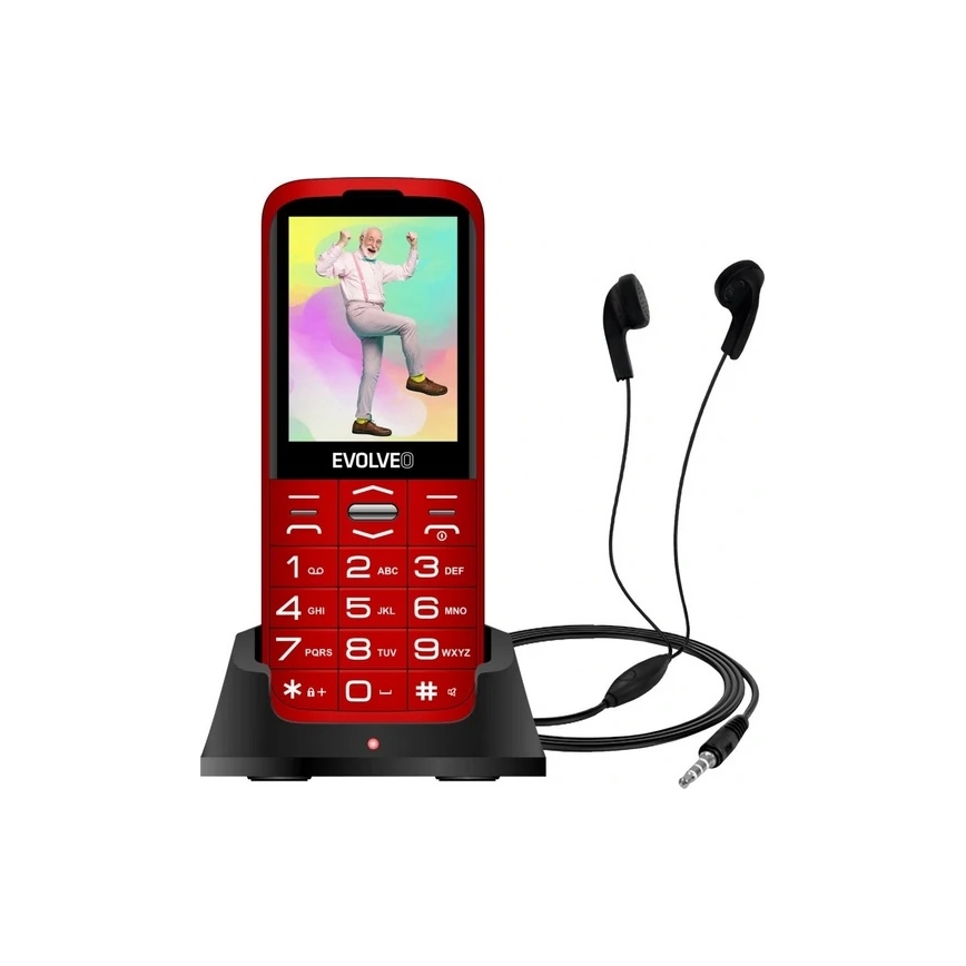 Evolveo - EasyPhone XO Mobiltelefon für Senioren, rot