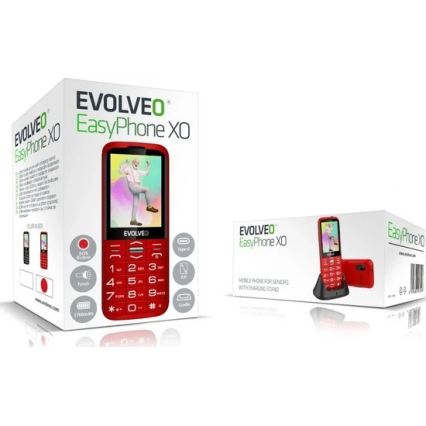 Evolveo - EasyPhone XO Mobiltelefon für Senioren, rot