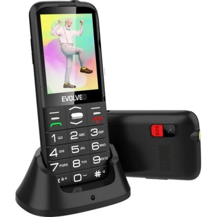 Evolveo - EasyPhone XO, Mobiltelefon für Senioren, schwarz
