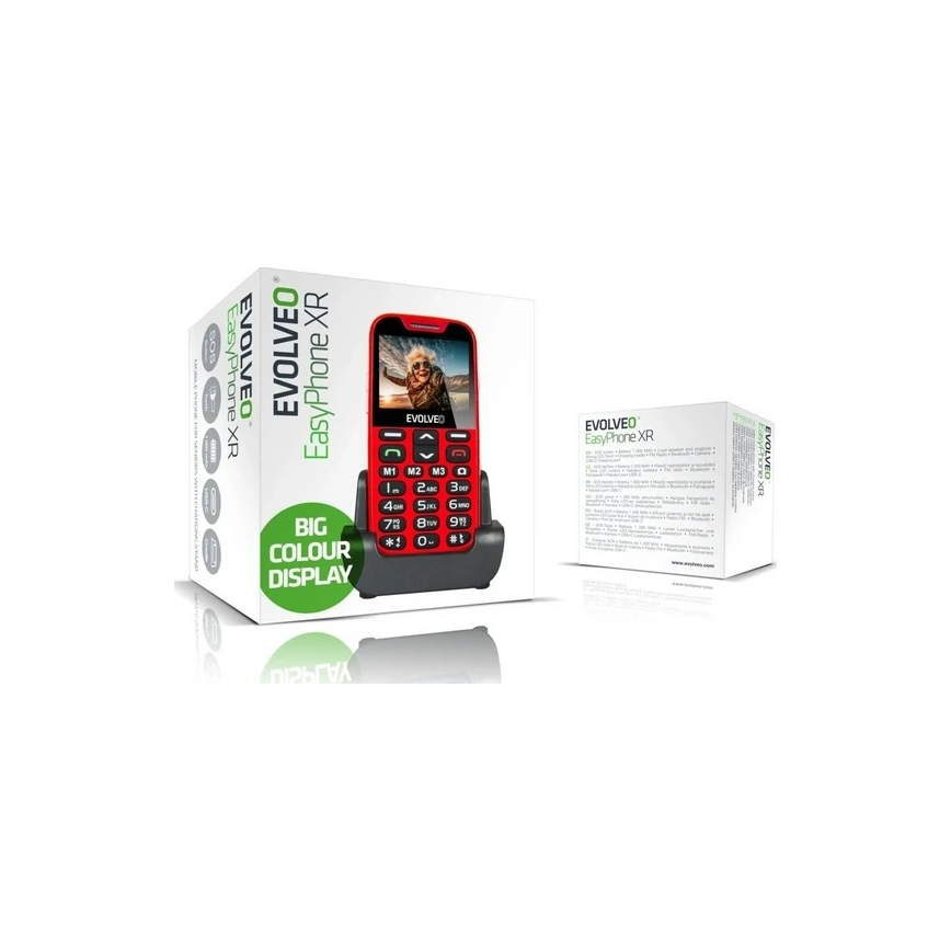 Evolveo - EasyPhone XR 4G Mobiltelefon für Senioren, rot