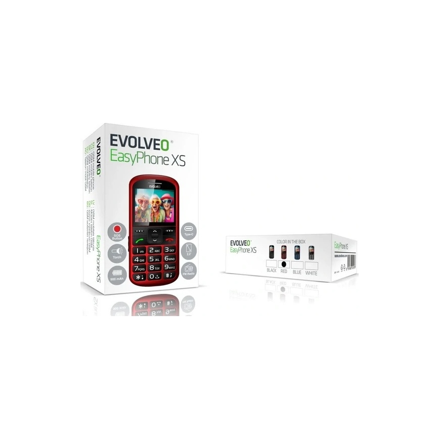 Evolveo - EasyPhone XS Mobiltelefon für Senioren rot